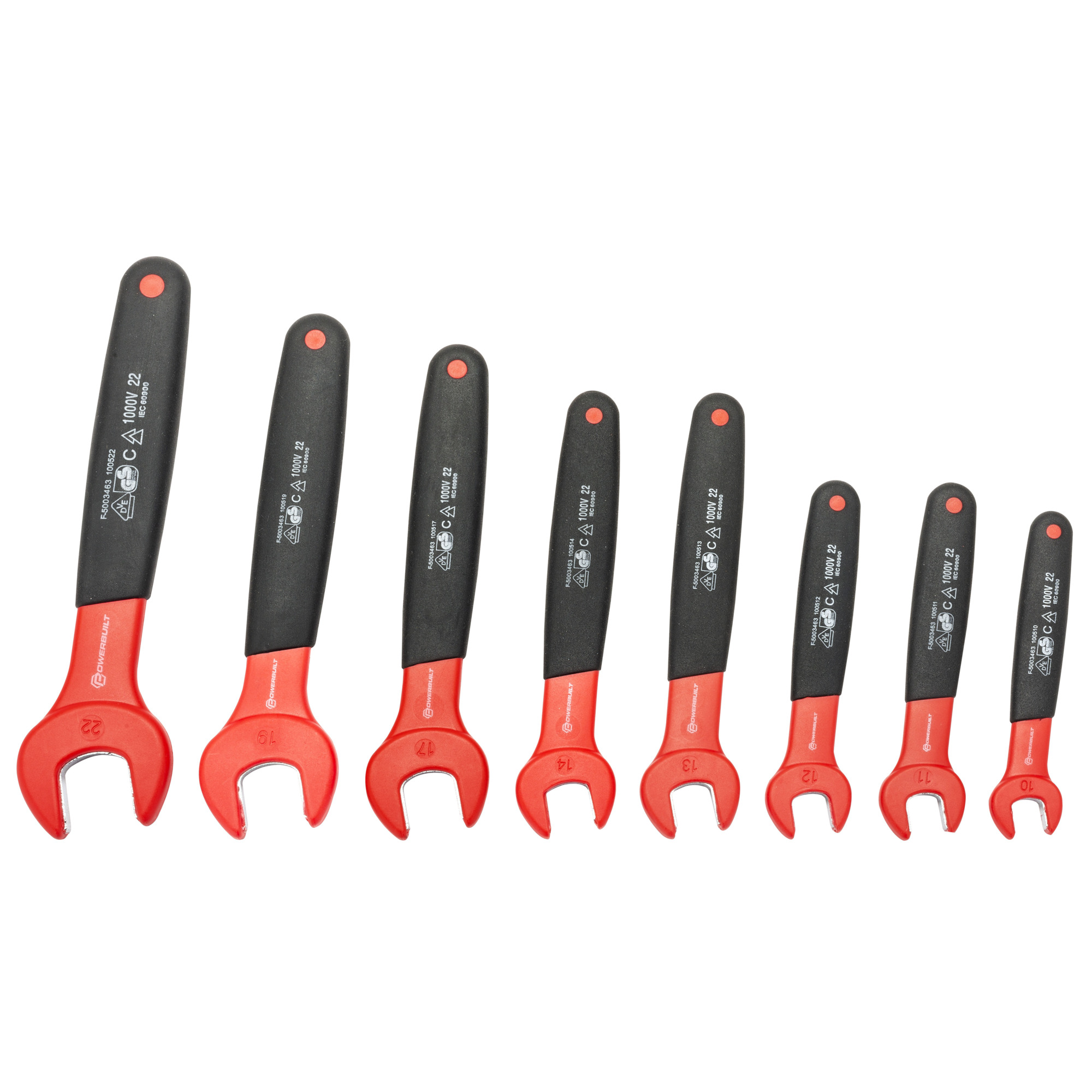 Powerbuilt, 8 Piece Insulated VDE Open End Wrench Set (Metric), Pieces (qty.) 8 Model# 642959